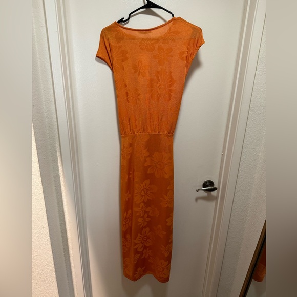 Zara stretchy jacquard tropical dress - Picture 4 of 5